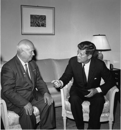 Khrushchev and JFK at in frank discussions at a moment of world crisis, Vienna 1961.