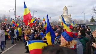 Romanians rally to protest the illegal ancellation of their elections. Credit: Călin Georgescu Facebook page