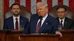 Trump addressing a joint session of the U.S. Congress, March 4.